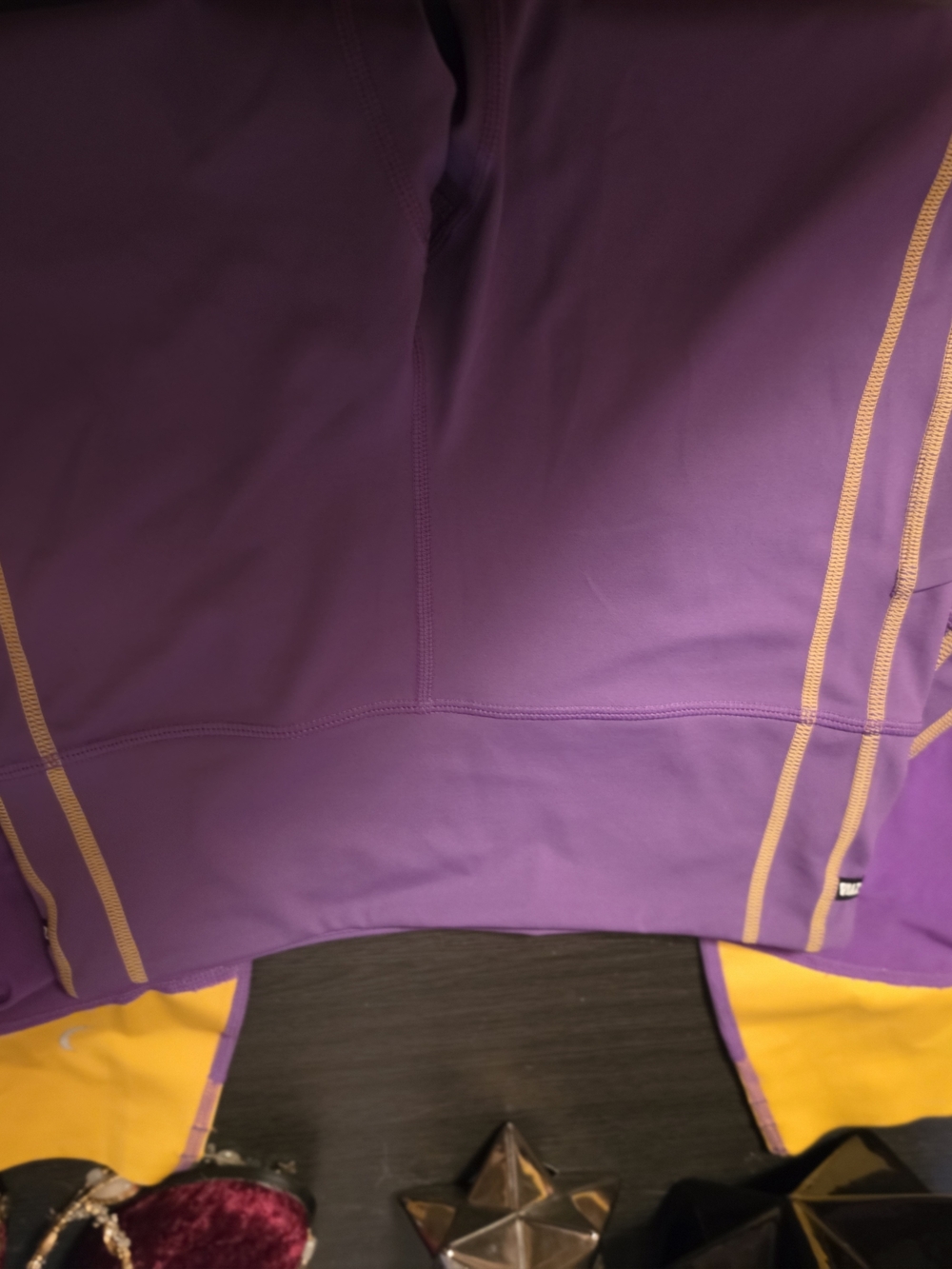 Purple Leggings with Yellow Trim - Women's Activewear